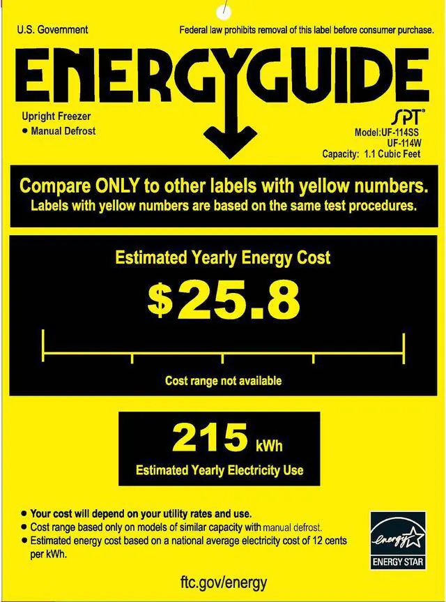 Alt view image 3 of 3 - 1.1 cu.ft. Upright Freezer in Stainless Steel  Energy Star
