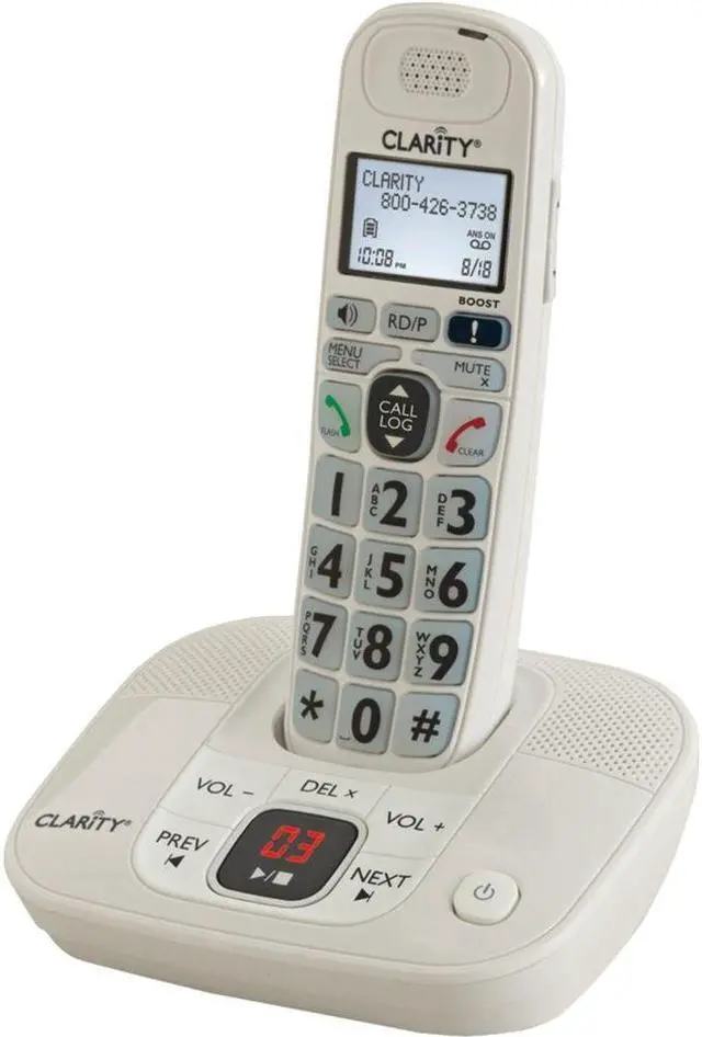 Alt view image 10 of 20 - Clarity D712 Digital DECT 6.0 Cordless Phone Integrated Answering Machine