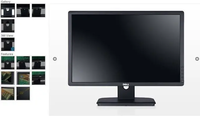 Alt view image 2 of 2 - Dell 469-3135 E2213 22-inch Widescreen LED-LCD Monitor - 1680 x 1050 - 1000:1 - 250 cd/m2 - 0.282 mm - 5 ms - DVI/VGA