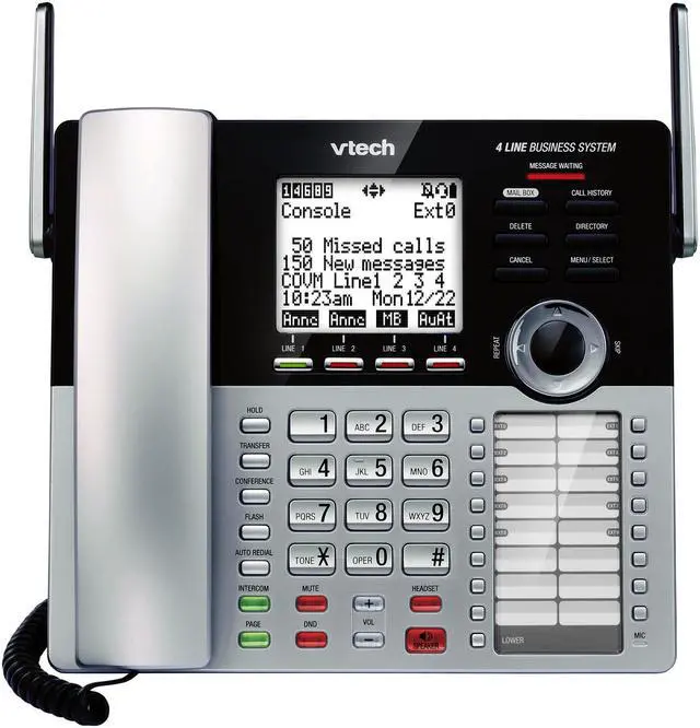 Alt view image 3 of 7 - vtech cm18445 main console - dect 6.0 4-line expandable small business office phone with answering system