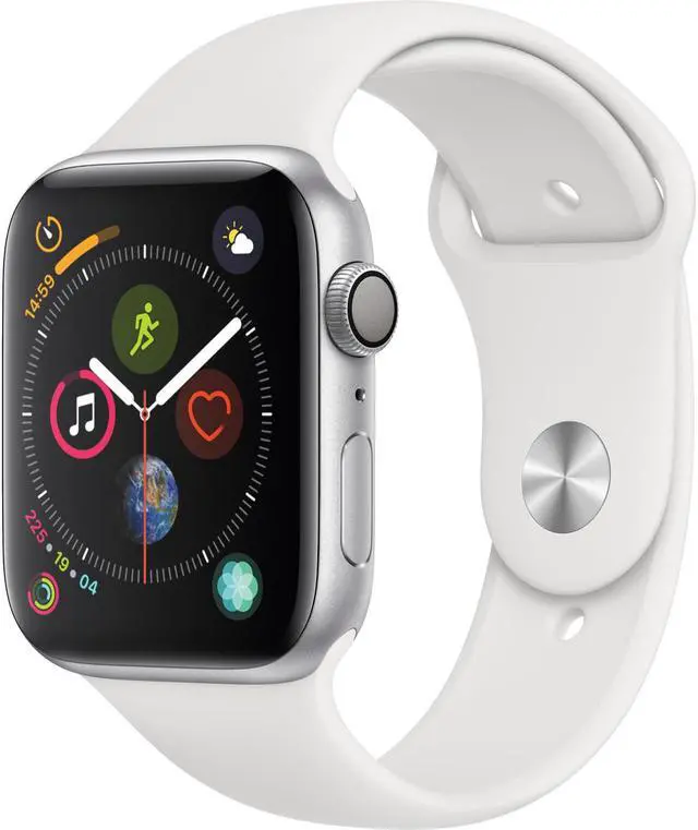Alt view image 2 of 3 - Apple Watch Series 4 GPS w/ 44MM Silver Aluminum Case & White Sport Band