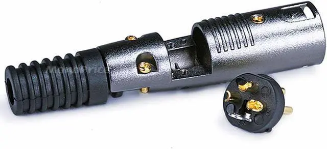 Alt view image 4 of 9 - Monoprice 3 Pin XLR Male Mic Connector Gold Plated Pins - Black With Strain Relief Boot For Smooth, Corrosion Free Connections.