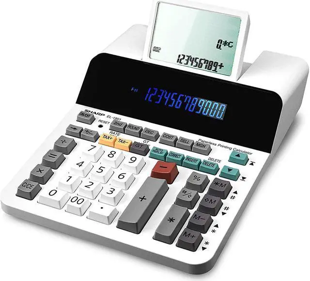Alt view image 11 of 11 - Sharp EL-1901 Paperless Printing Calculator with Check and Correct 12-Digit LCD
