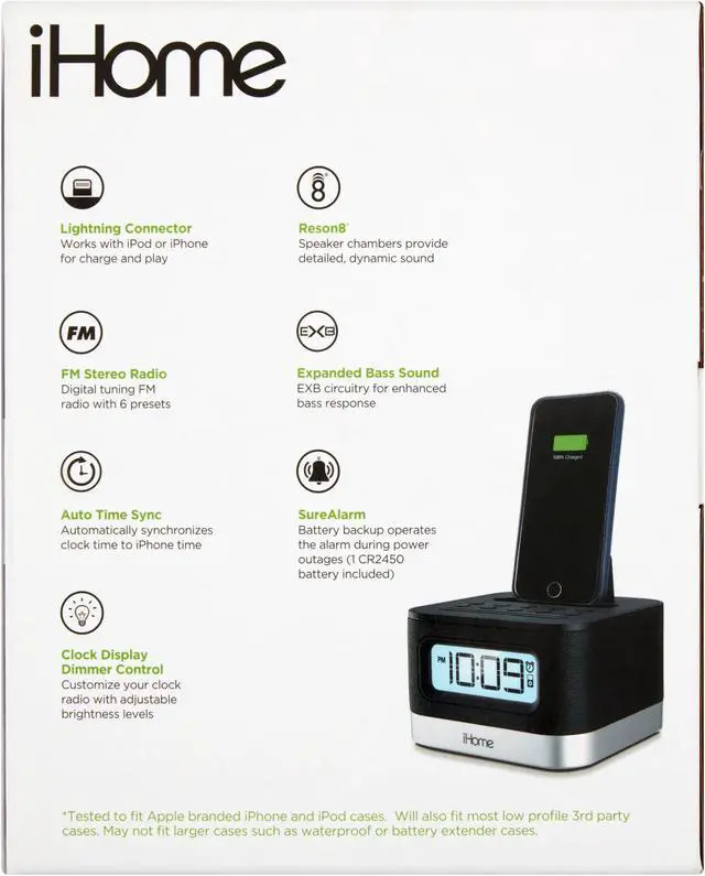 Alt view image 9 of 17 - IHOME IPL8B Stereo FM Clock Radio with Lightning Dock & Play (Black)