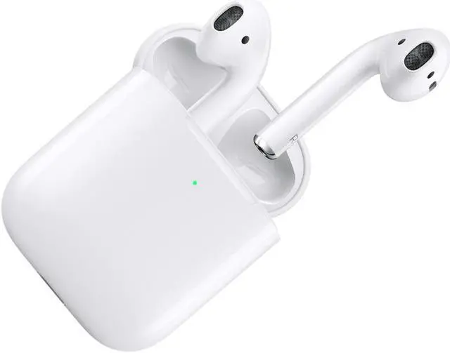 Alt view image 5 of 15 - Apple AirPods 2 White with Wireless Charging Case In Ear Headphones MRXJ2AM/A
