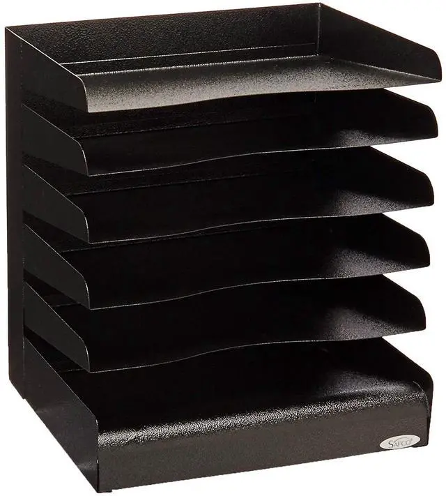 Alt view image 4 of 13 - Safco Steel Desk Tray Sorter 5-Tier Ltr 12"x9-1/2"x11-1/4" BK 3127BL