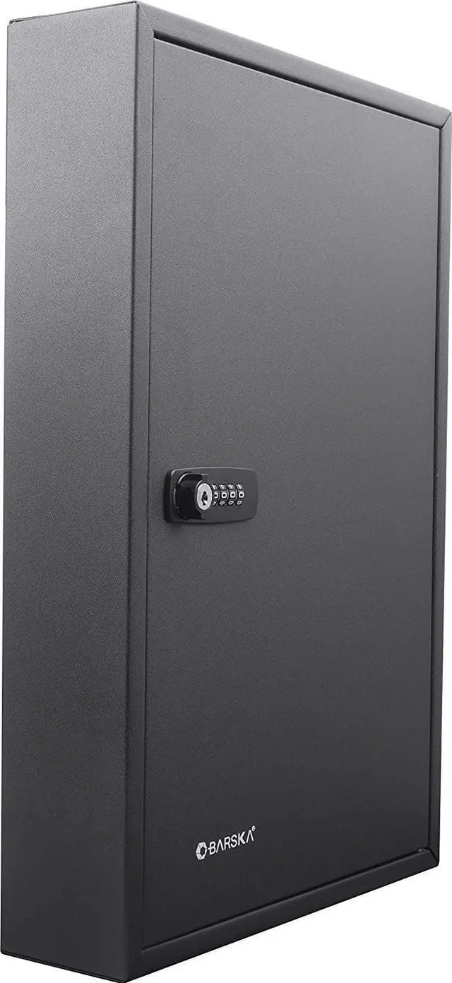 Alt view image 3 of 13 - Barska Key Cabinet, Wall Mount, 64 Key Cap. Matte  Steel CB13264