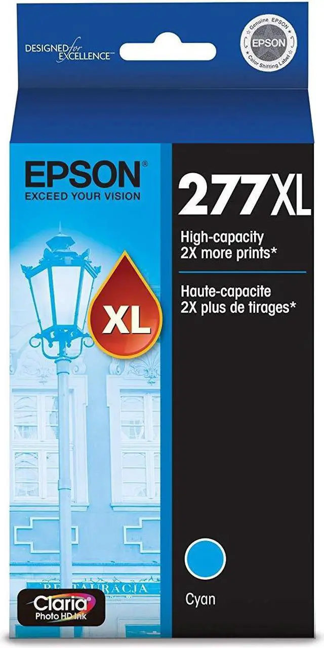 Alt view image 4 of 6 - Epson T277XL220S Durabrite Ultra High-Capacity Ink Cartridge, Cyan - Extra Large