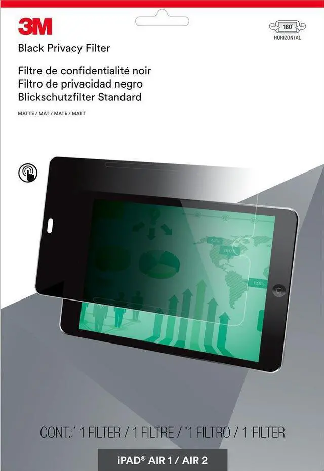 Alt view image 9 of 13 - 3M™ Privacy Filter for Apple®; iPad Air®; 1/2/Pro®; 9.7 Landscape - For 9.7" iPad
