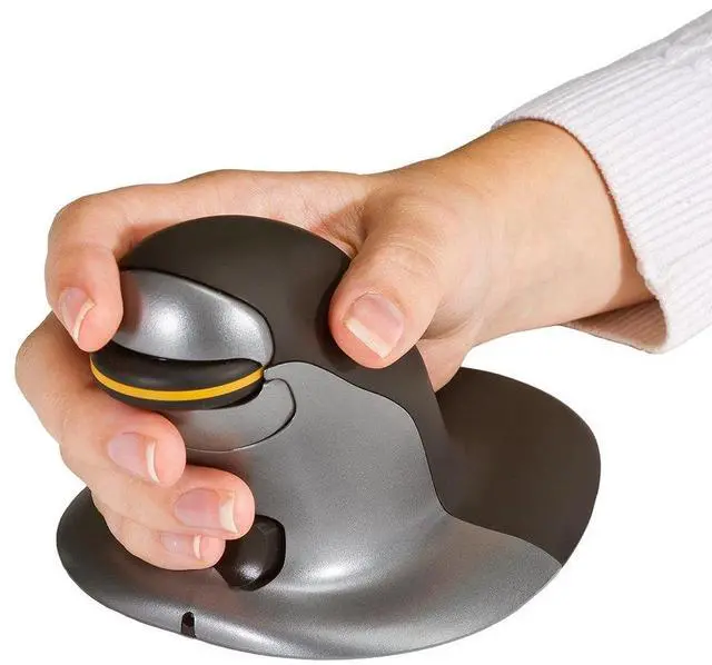 Alt view image 2 of 2 - Posturite Penguin 9820098 Ambidextrous Vertical Mouse - Laser - USB - 1200 dpi - Silver, Black