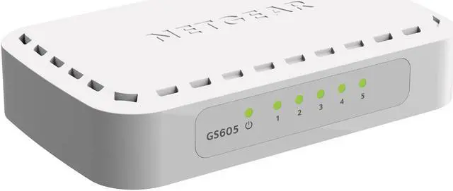 Alt view image 2 of 2 - Netgear GS605NA 5 Port 10/100/1000 Base-T LAN Gigabit Desktop Switch