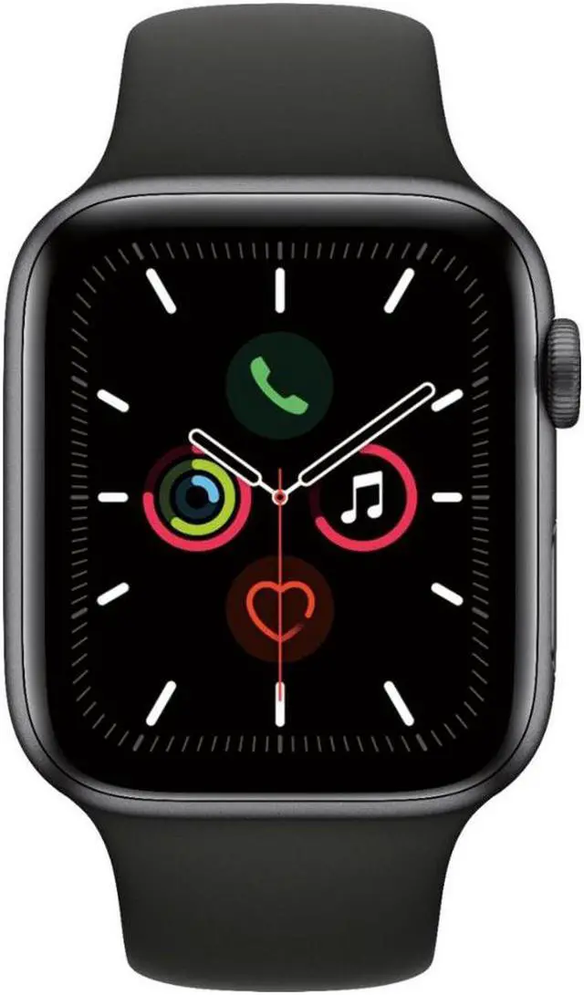Alt view image 4 of 6 - Apple Watch Gen 5 Series 5 Cell 44mm Space Black Aluminum - Black Sport Band MWW12LL/A