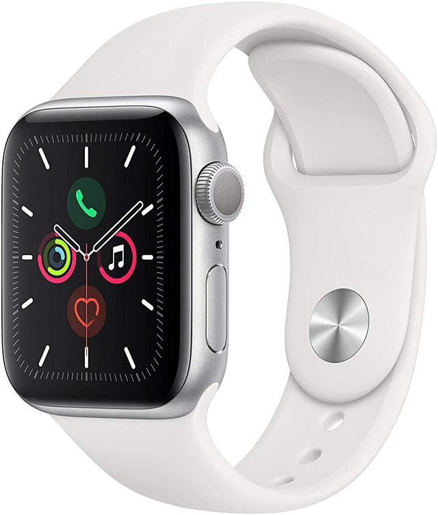 Main image of Apple Watch Gen 5 Series 5 40mm Silver Aluminum - White Sport Band MWV62LL/A