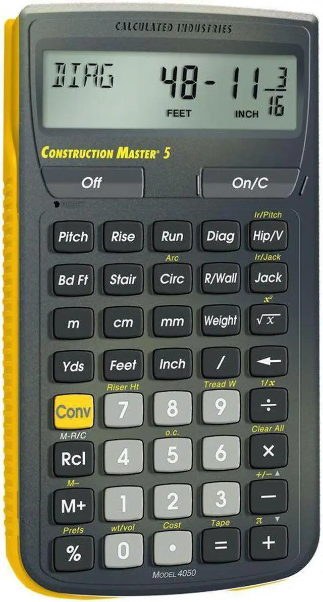 Alt view image 5 of 19 - CALCULATED INDUSTRIES 4050 Construction Calculator,5 5/8 Lx3 In W