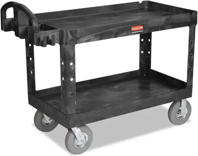 Alt view image 2 of 5 - RUBBERMAID FG454600BLA Structural Foam Utility Cart with Deep Lipped Plastic