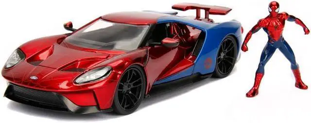 Alt view image 5 of 6 - 2017 Ford GT with Spider Man Diecast Figurine "Marvel" Series 1/24 Diecast Model Car by Jada