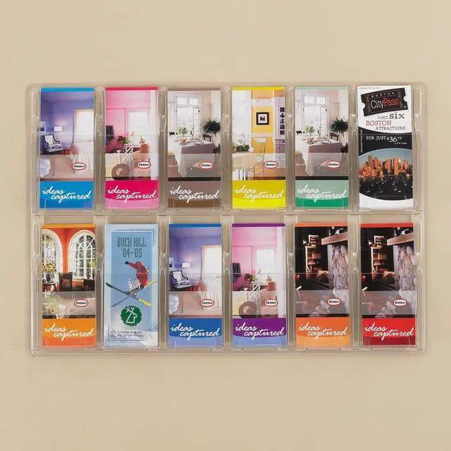 Alt view image 15 of 20 - Safco Reveal Clear Literature Displays 12 Compartments 30 w x 2d x 20 1/4h Clear