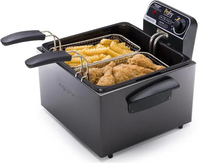 Alt view image 6 of 10 - PRESTO Dual Basket Deep Fryer, Black Stainless Steel (05489)