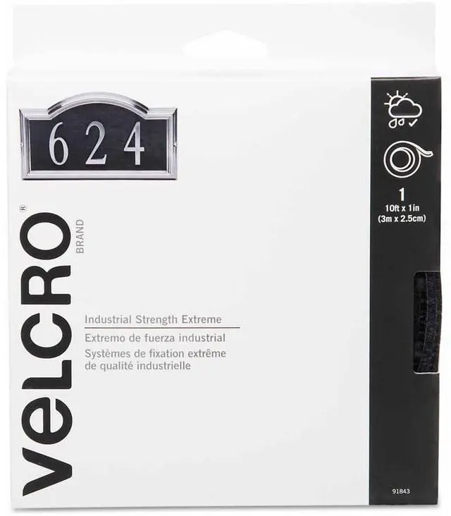 Alt view image 13 of 20 - Velcro Extreme Fasteners 1" x 10 ft Black 1 roll 91843