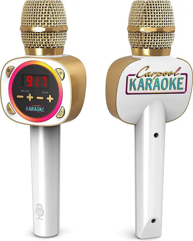 Alt view image 2 of 16 - singing machine official carpool karaoke, the mic, bluetooth microphone for cars, white cpk545