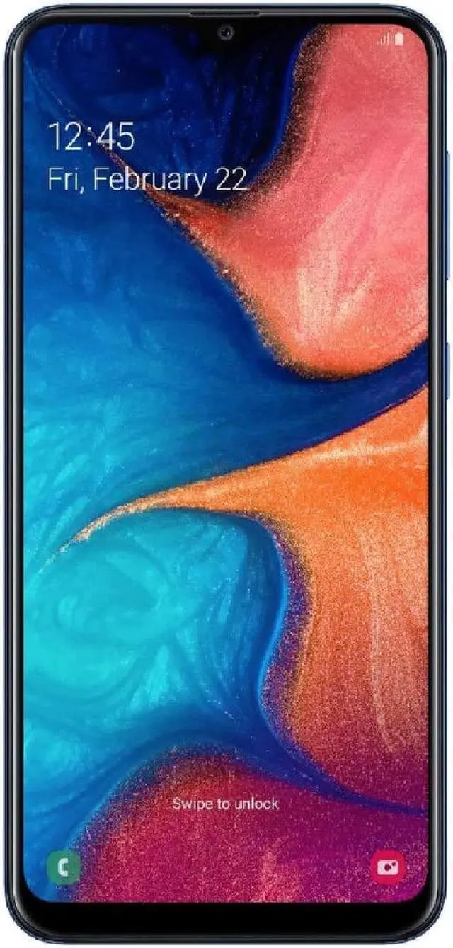 Alt view image 5 of 6 - Samsung Galaxy A20 A205G 32GB Dual Sim Unlocked GSM Phone w/ Dual 13MP Camera - Deep Blue