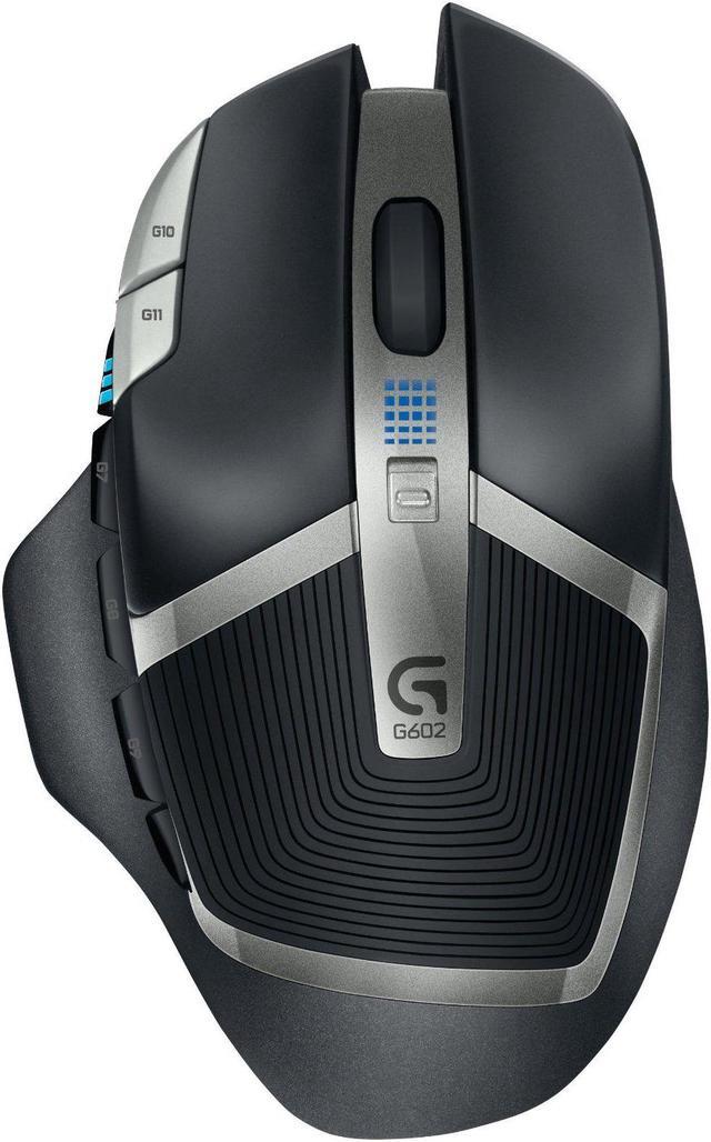 Alt view image 7 of 7 - Logitech G602 Wireless Gaming Mouse - Optical - Wireless - Radio Frequency - Black - USB 2.0 - 2500 dpi - Scroll Wheel - 11 Button(s) - Right-handed Only