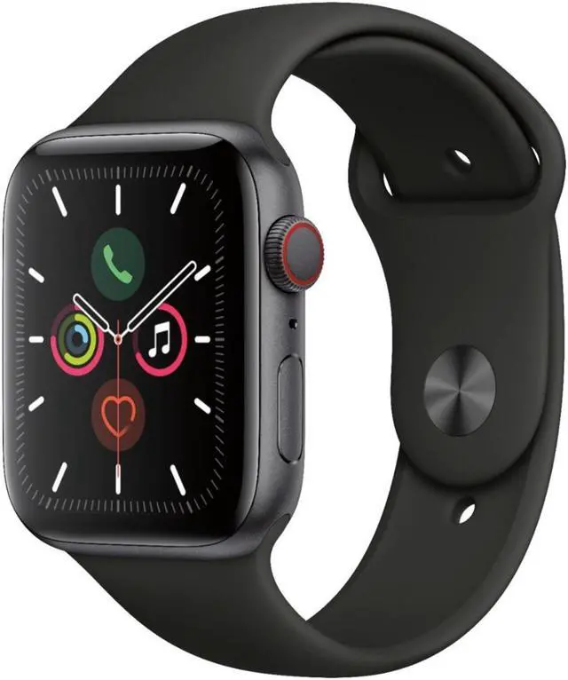 Main image of Apple Watch Gen 5 Series 5 Cell 44mm Space Black Aluminum - Black Sport Band MWW12LL/A