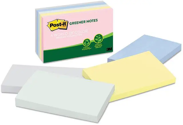 Alt view image 3 of 3 - 3M Post-it Recycled Pads Greener Notes