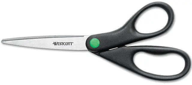 Alt view image 3 of 9 - Westcott KleenEarth Recycled Stainless Steel Scissors 7" Long Black 44218