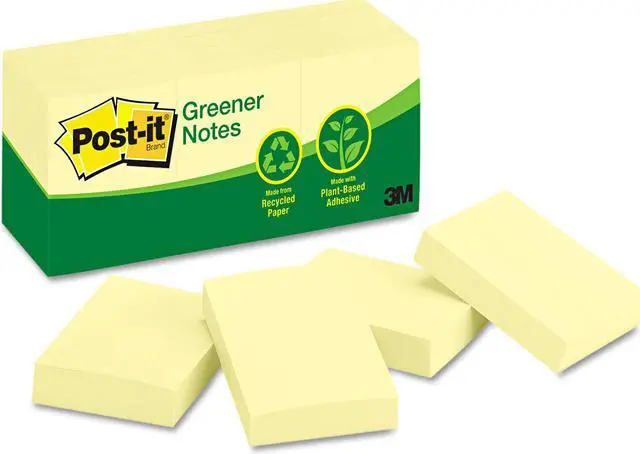 Main image of 3M Post-it Greener Notes Canary Original Note Pads