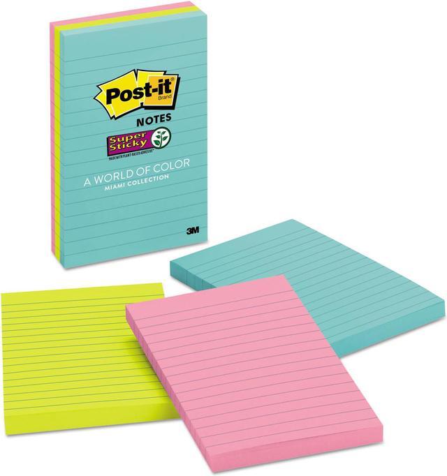 Alt view image 3 of 6 - Post-it Miami Coll. Super Sticky Ruled Notes