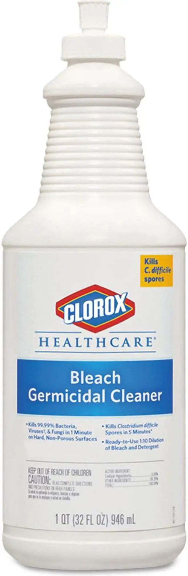Clorox CLO 68973 Dispatch Hospital Cleaner Disinfectant w/Bleach, 2 qt ...