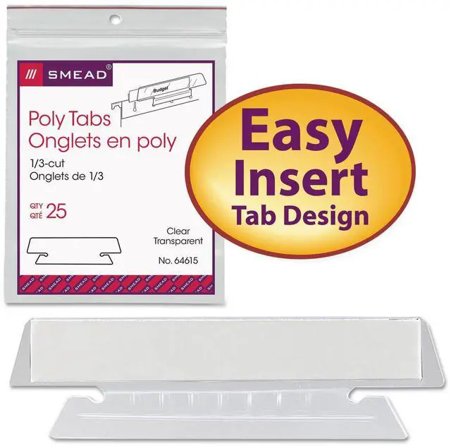 Alt view image 2 of 4 - Smead 1/3 Cut Poly Hanging Folder Tabs