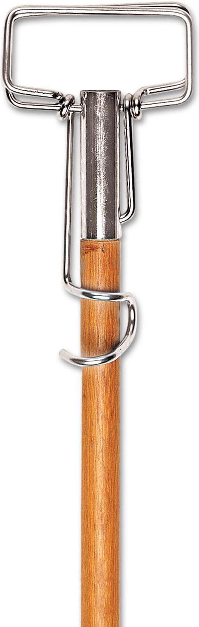 Main image of Boardwalk Spring Grip Metal Head Mop Handle for Most Mop Heads 60" Wood Handle