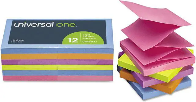 Alt view image 3 of 3 - Fan-Folded Pop-Up Notes, 3 X 3, Assorted Bright Colors, 100-Sheet, 12/pack