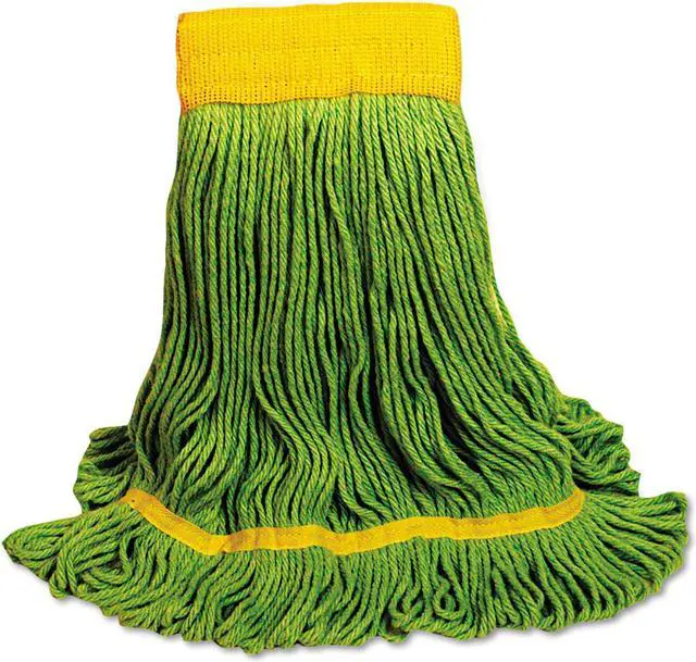 Alt view image 2 of 20 - EcoMop Looped-End Mop Head, Recycled Fibers, Medium Size, Green 1200MEA