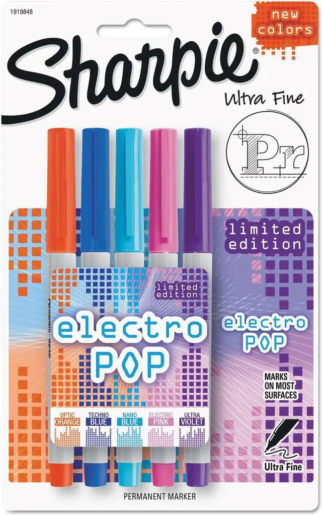 Main image of Ultra Fine Electro Pop Marker, Assorted Colors, 5/pack