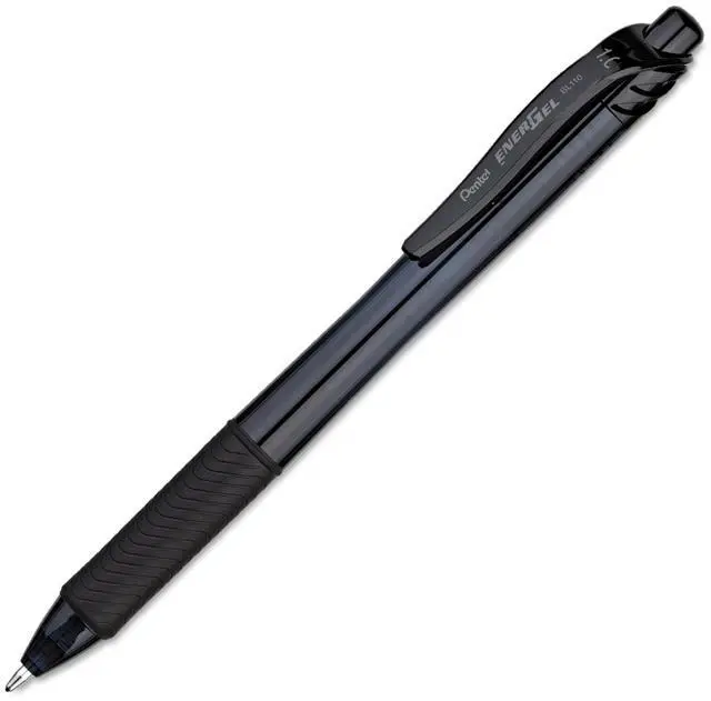 Alt view image 3 of 3 - Energel-X Retractable Roller Gel Pen, .7mm, Black Barrel, Black Ink, 24/pack