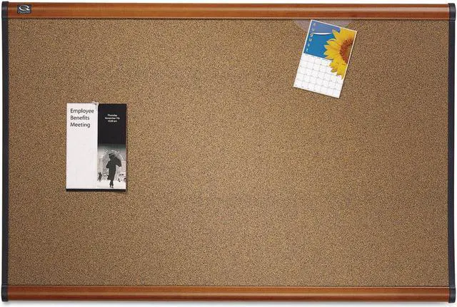 Main image of Prestige Bulletin Board, Brown Graphite-Blend Surface, 48 X 36, Cherry Frame