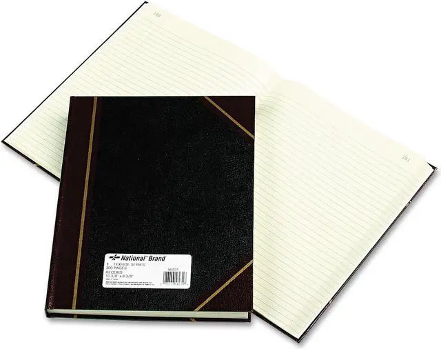 Alt view image 3 of 14 - Texthide Record Book, Black/burgundy, 300 Green Pages, 10 3/8 X 8 3/8