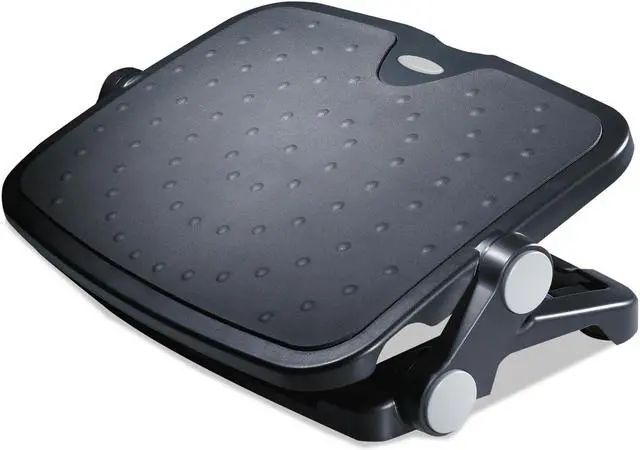 Main image of Alera Soft Cushioned Ergonomic Footrest 14w x 19 5/8d x 3 3/4 to 7 1/2h Black