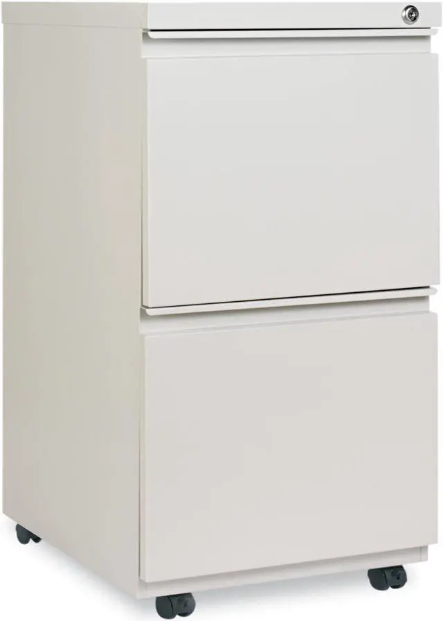Alt view image 3 of 8 - Alera - PBBFPY - Two-Drawer Metal Pedestal Box File w/Full Length Pull, 14 7/8w x 19 1/8d, Putty