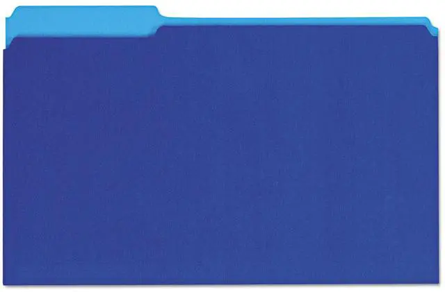 Main image of Recycled Interior File Folders, 1/3 Cut Top Tab, Legal, Blue, 100/box