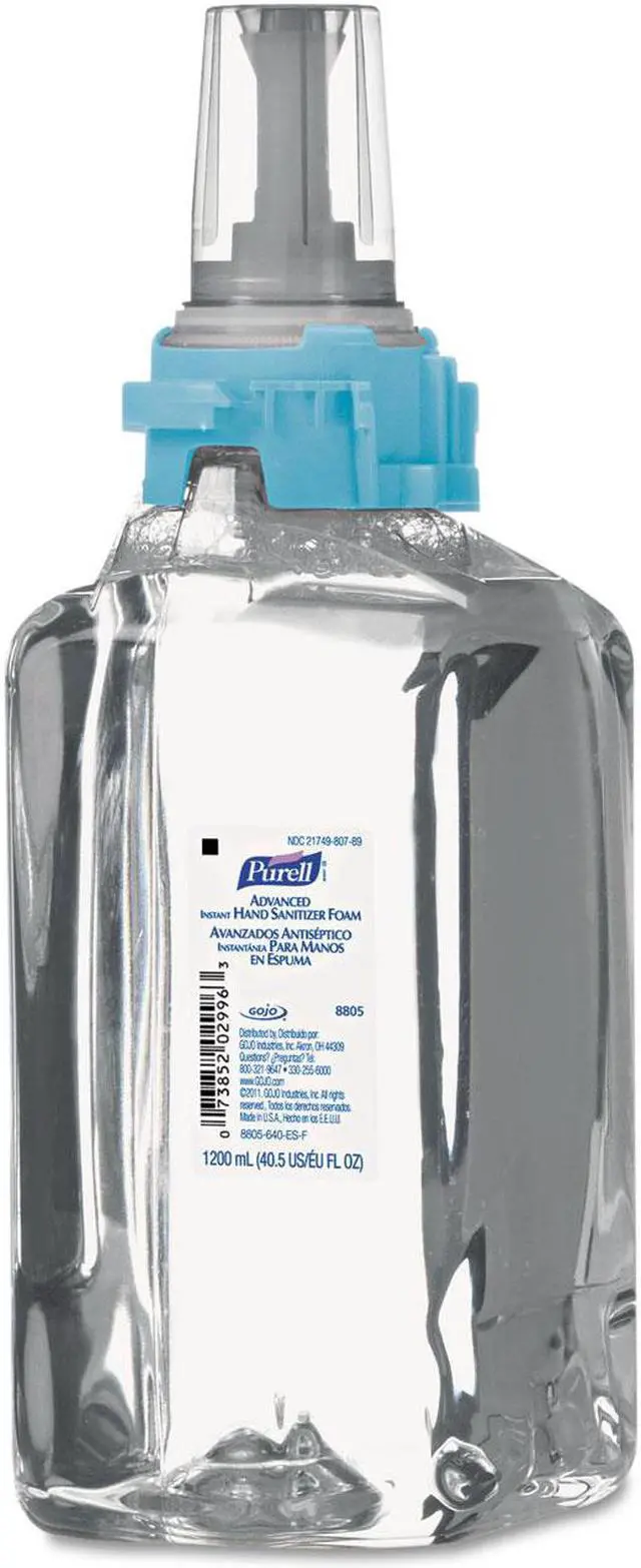 Alt view image 4 of 6 - Gojo - 1905-02 - Advanced Instant Hand Sanitizer Foam, LTX-12 1200mL Refill, Clear, single 1