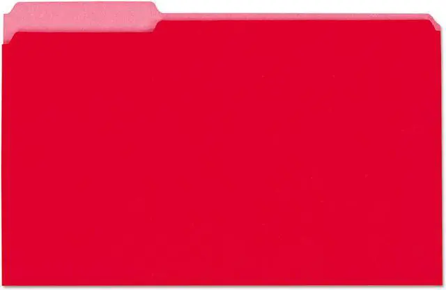 Main image of Recycled Interior File Folders, 1/3 Cut Top Tab, Legal, Red, 100/box
