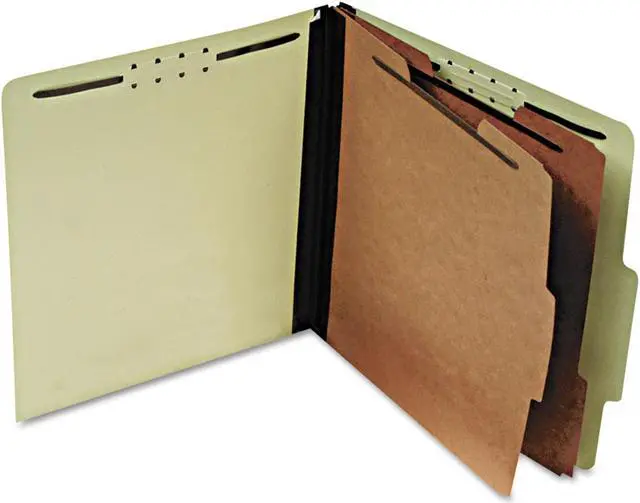 Alt view image 3 of 3 - Four-Section Pressboard Folders, Letter, 2/5 Tab, Red, 10/box
