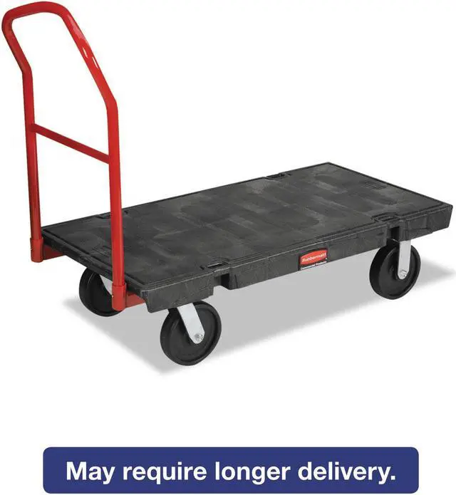 Alt view image 5 of 10 - Rubbermaid Commercial  4441BLA Platform Truck, 2000-lb Cap, 24w x 48d x 7h, Black