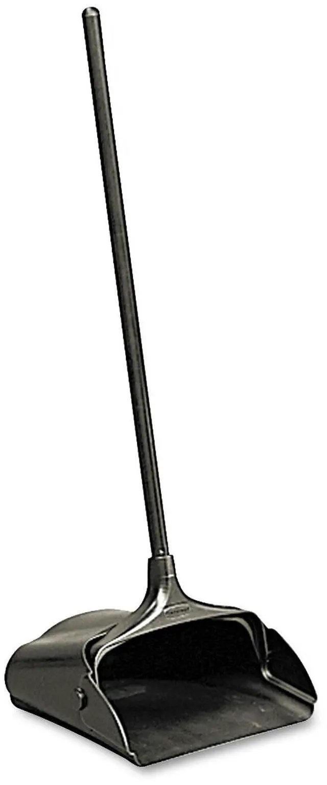 Alt view image 3 of 12 - Lobby Pro Upright Dustpan, w/wheels, 12 1/2 W, Polypropylene w/Vinyl Coat, Black