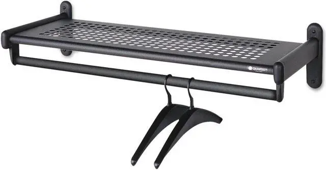 Main image of Metal Wall Shelf Rack, Powder Coated Textured Steel, 36w X 14-1/2d X 6h, Black