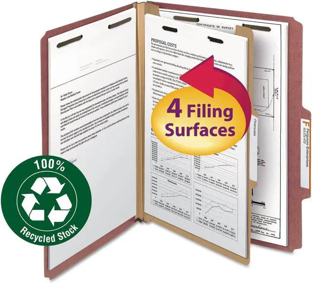 Alt view image 7 of 7 - Smead Recycled Pressbrd 2-Dvdr Classfctn Folders